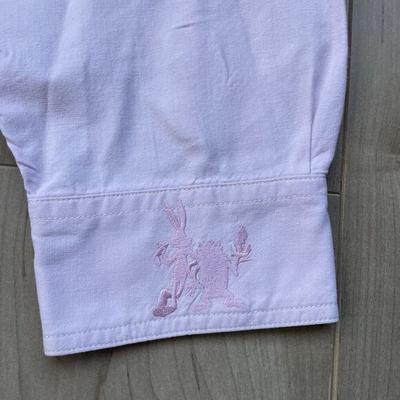 Vintage Looney Tunes Shirt Mens Large Button-Up Bugs Bunny 90s Disney Classic - Picture 3 of 12